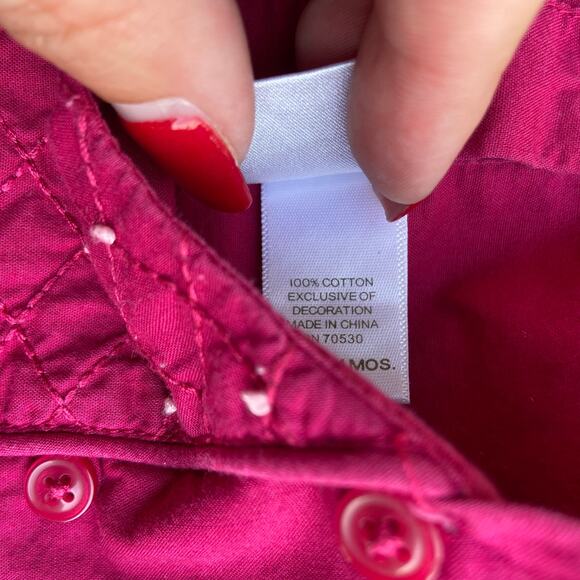 Janie and Jack Girls Top Size 18-24 Months Parisian Park Quilted Bib Pink - Picture 6 of 8